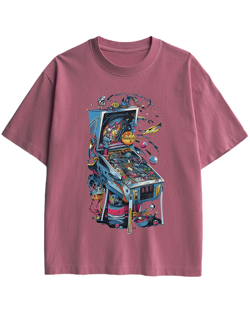 TheRetroTee 80s Pinball Arcade Cotton T-Shirt