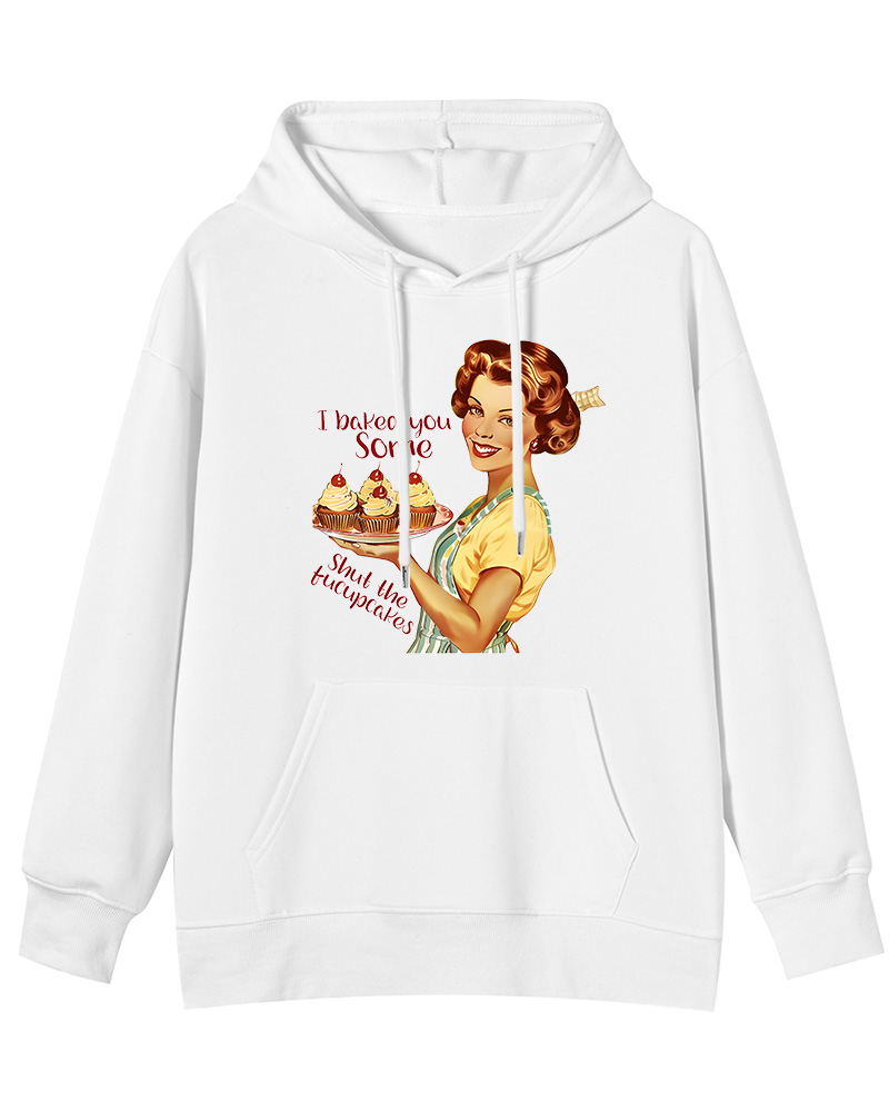 TheRetroHoodie Sarcastic Housewife Baking Meme 1950s Pin-up Hoodie
