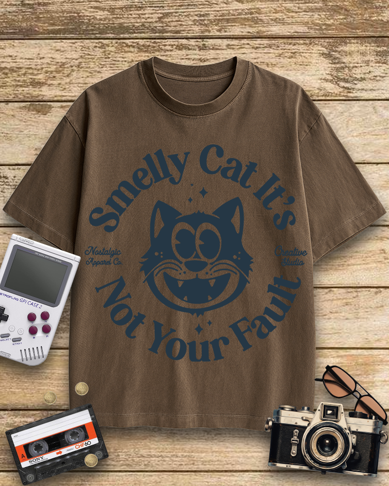 TheRetroTee Smelly Cat 1990s Cotton T-Shirt