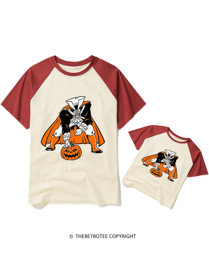 TheRetroTee Headless Horseman Patriots 1970s Raglan Baseball Family T-Shirt