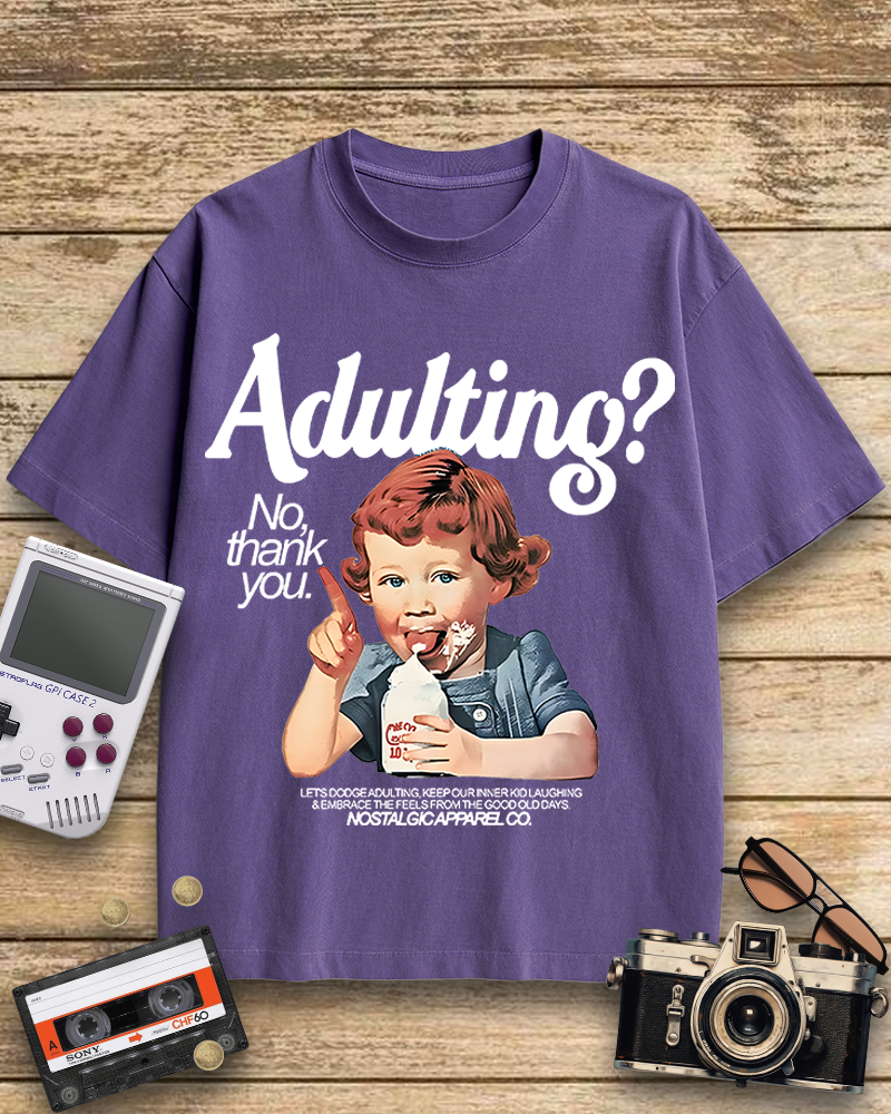 TheRetroTee Adulting No, thanks 1960s Cotton T-Shirt