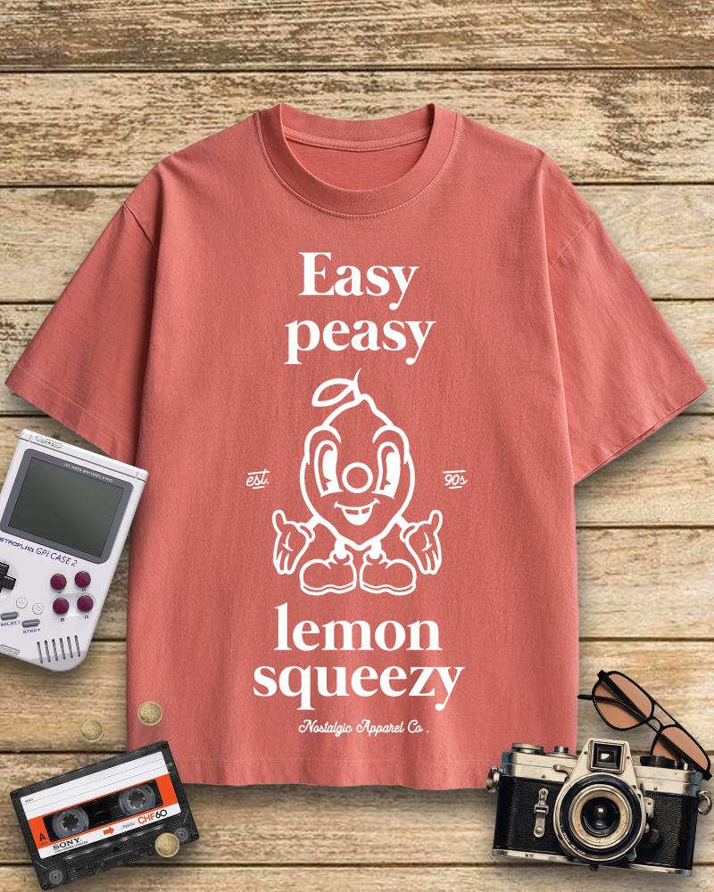 TheRetroTee Easy Peasy Lemon Squeezy 1990s Cotton T-Shirt
