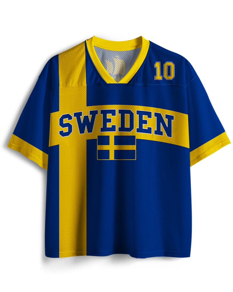 TheRetroTee Custom Sweden Soccer Mesh Jersey