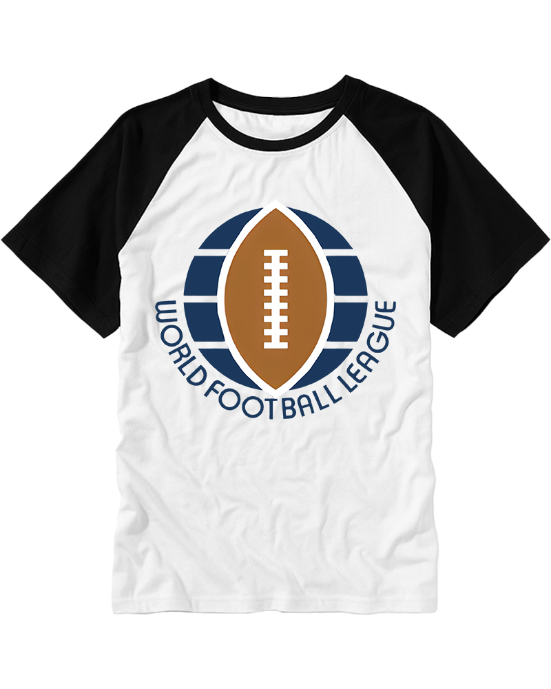 TheRetroTee 1974 WFL Logo Raglan Baseball T-Shirt