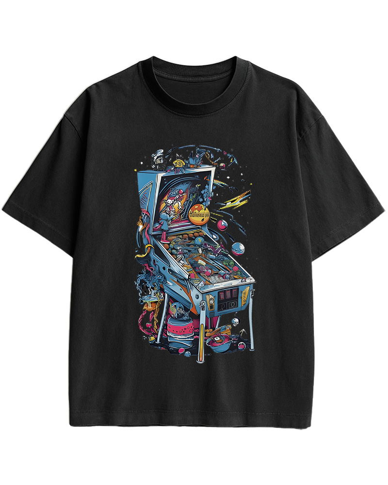 TheRetroTee 80s Pinball Arcade Cotton T-Shirt