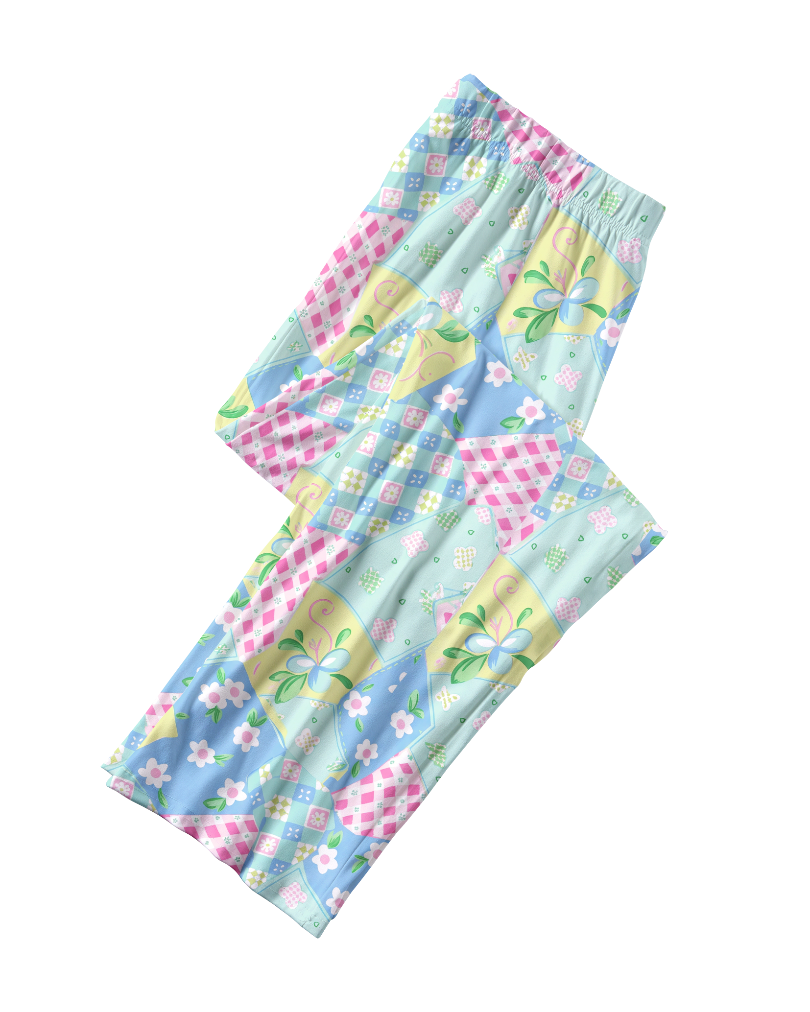 TheRetroTee Pastel Quilt Patchwork Vintage Pajama Set