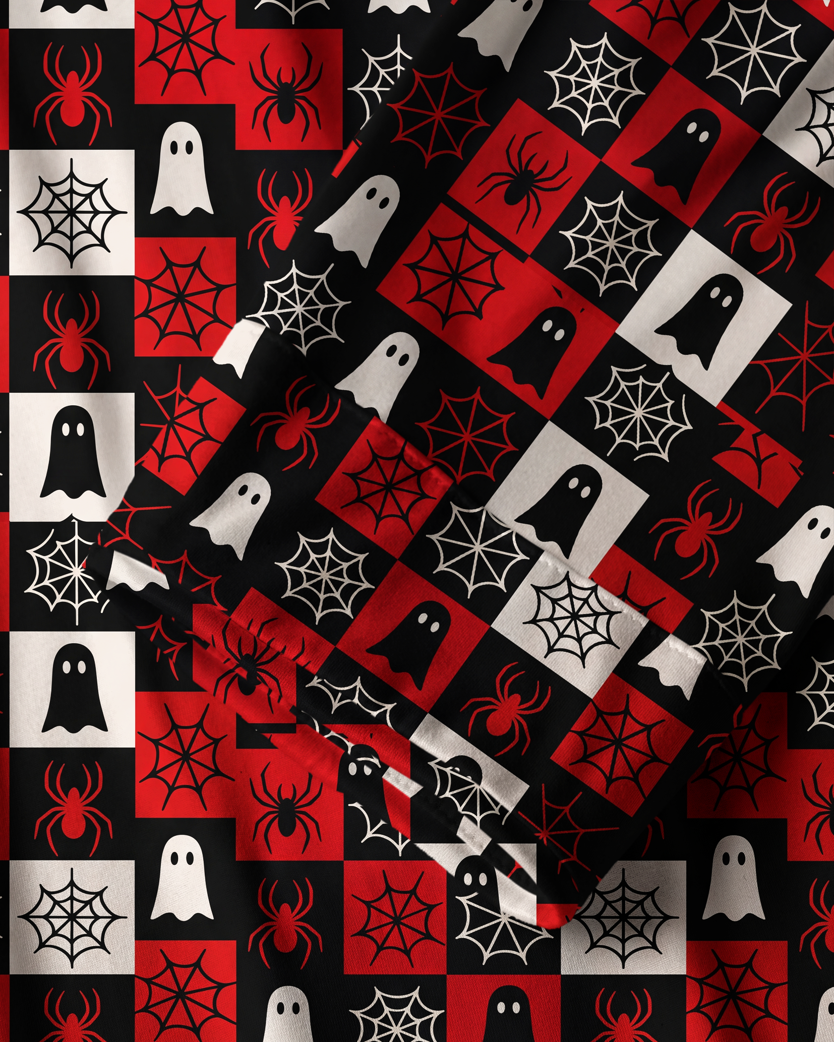 TheRetroTee Ghost Spider Checkered Vintage Pajama Set