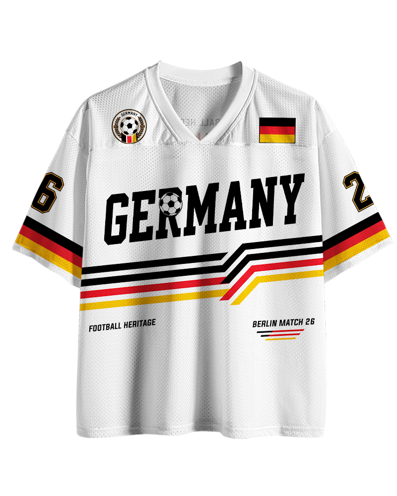 TheRetroTee Germany Classic Football Fan Mesh Jersey