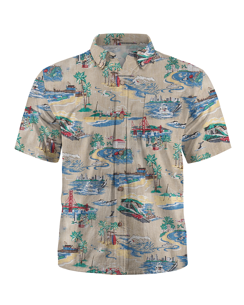 TheRetroTee Golden Coast Hawaiian Shirt