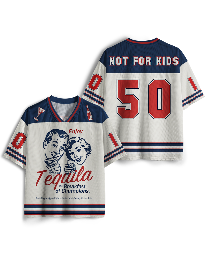 TheRetroTee Enjoy Tequila The Breakfast Of Champions 1950s Mesh Jersey
