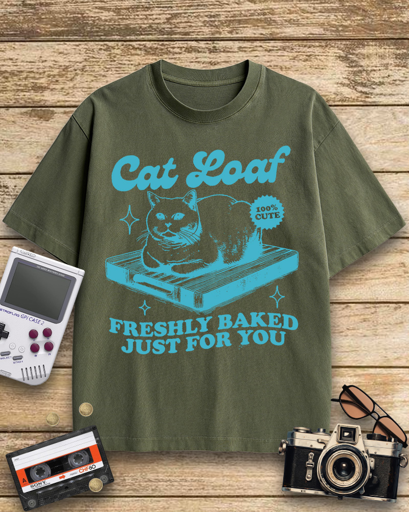 TheRetroTee Cat Loaf 2010s Cotton T-Shirt