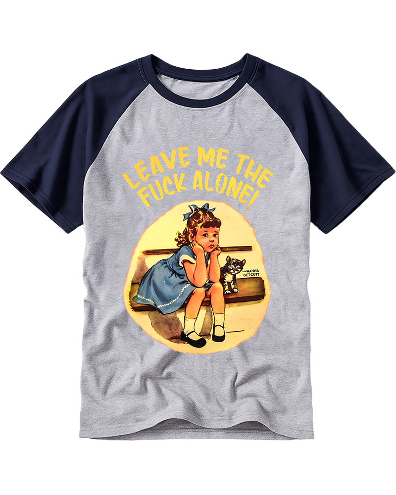 TheRetroTee Everyone Sucks Except My Caт Funny 1950s Raglan Baseball T-Shirt