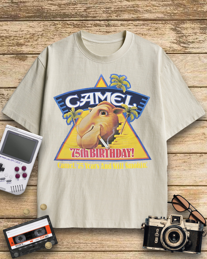 TheRetroTee Camel cigarettes smokin' 1970s Cotton T-Shirt