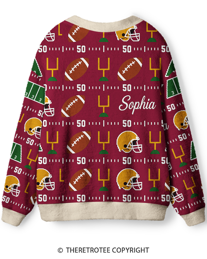 TheRetroTee Vintage Custom Football Heritage Unisex Cardigan Sweater