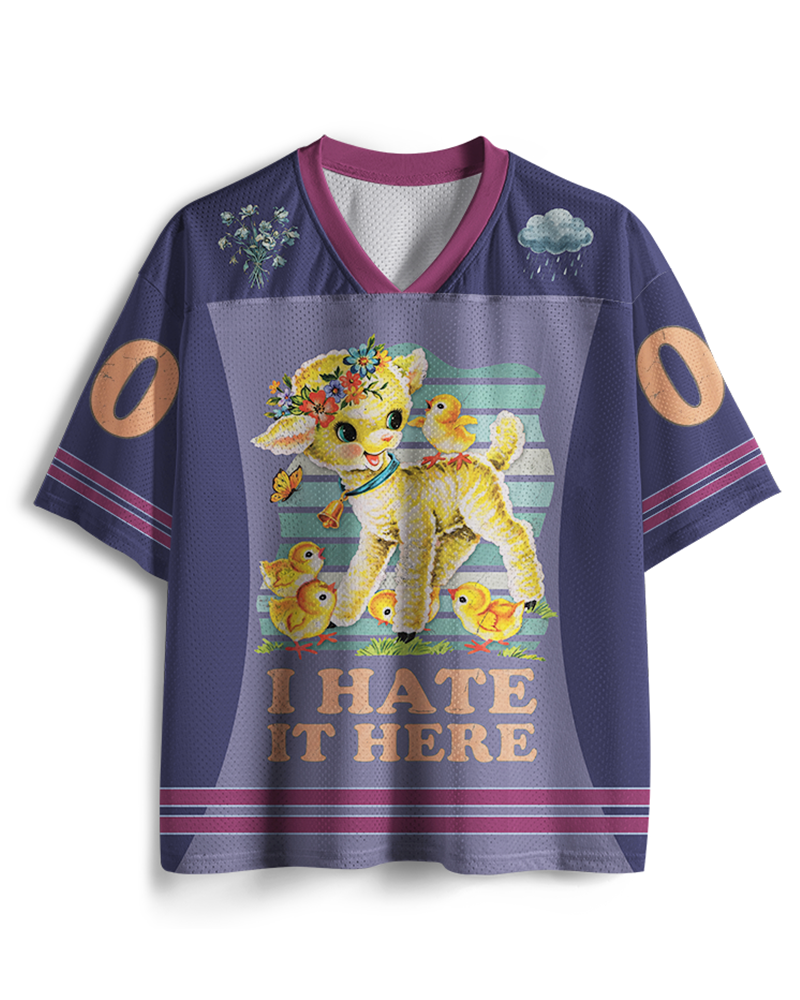 TheRetroTee I Hate It Here 1950s Mesh Jersey