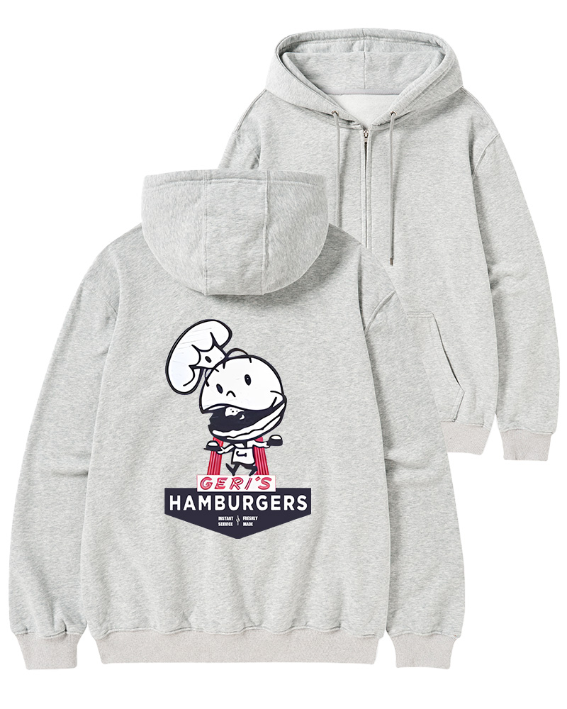 TheRetroTee Geri's Hamburgers Rockford Unisex 1970s Zip-Up Hoodie