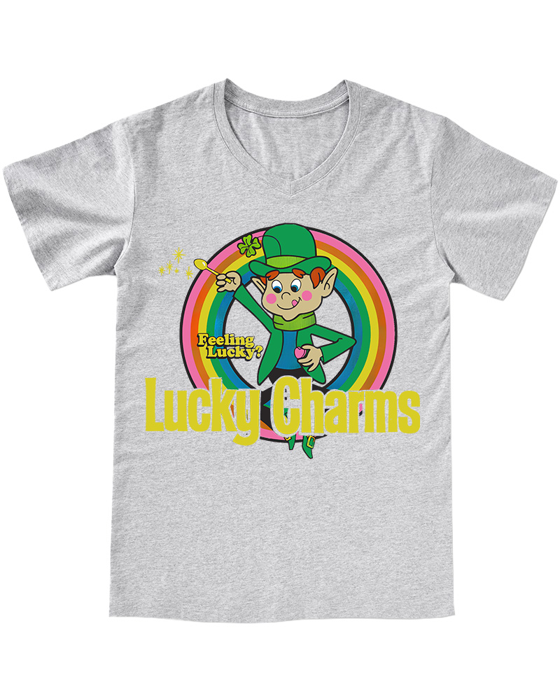 TheRetroTee Lucky Charms Leprechaun 1990s V-neck T-Shirt