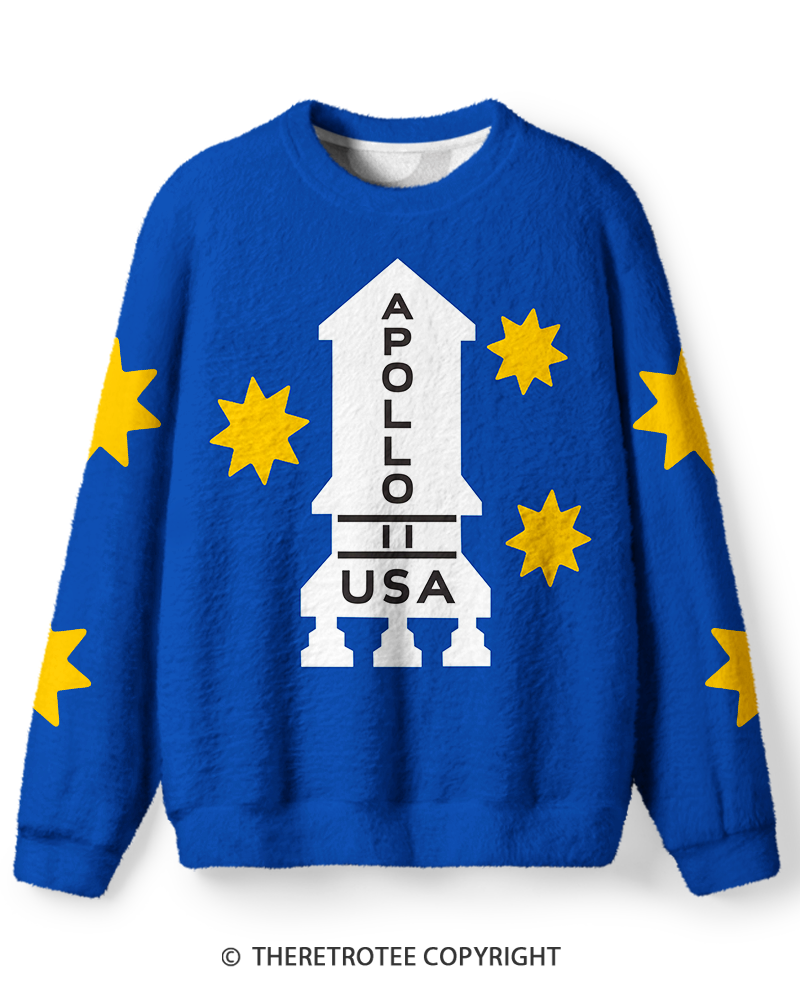 TheRetroTee Vintage 1960s Space Age Rocket Sweater