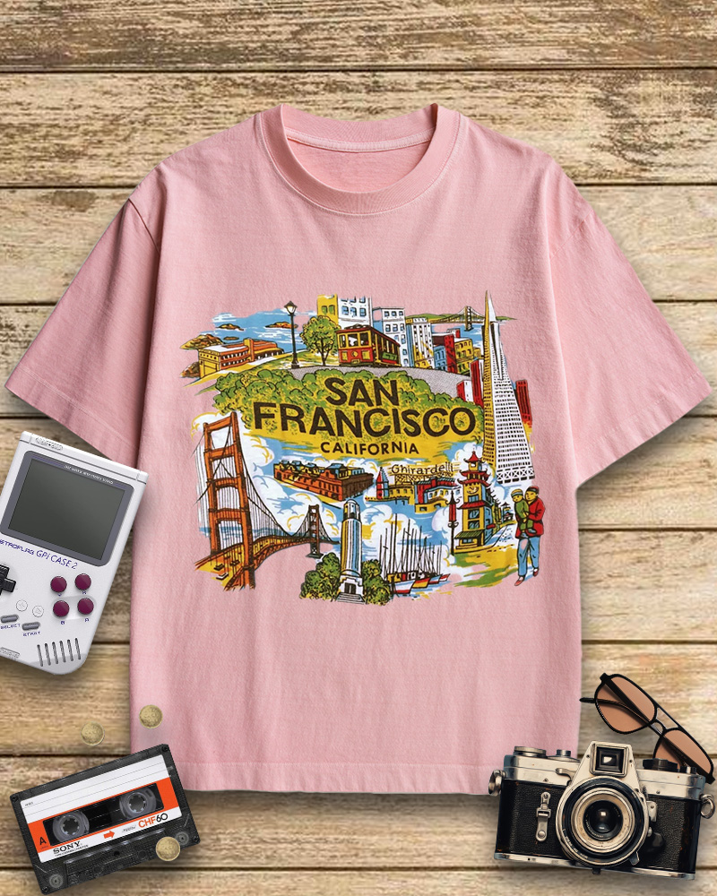 TheRetroTee San Francisco Tourist 1950s Cotton T-Shirt