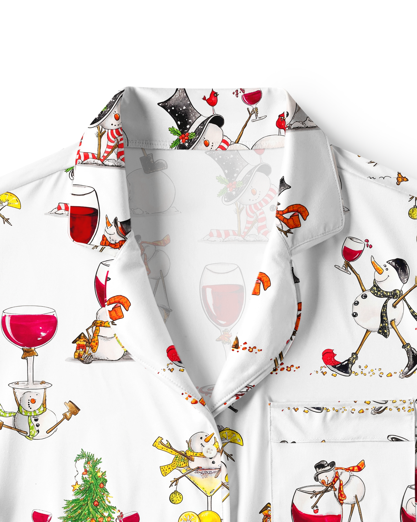 TheRetroTee Snowman Drink  Vintage Pajama Set