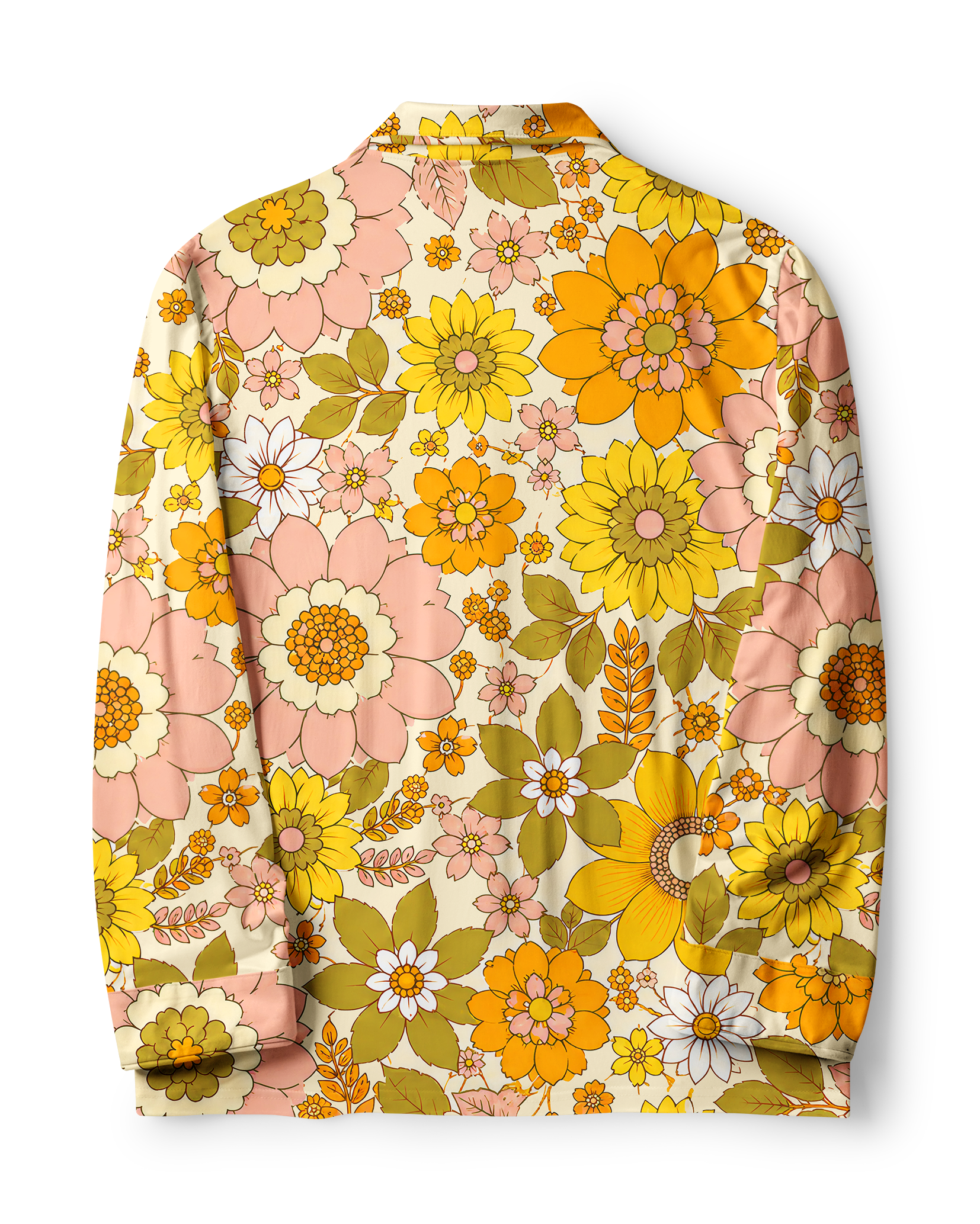 TheRetroTee 70s Retro Daisy Bloom Vintage Pajama Set