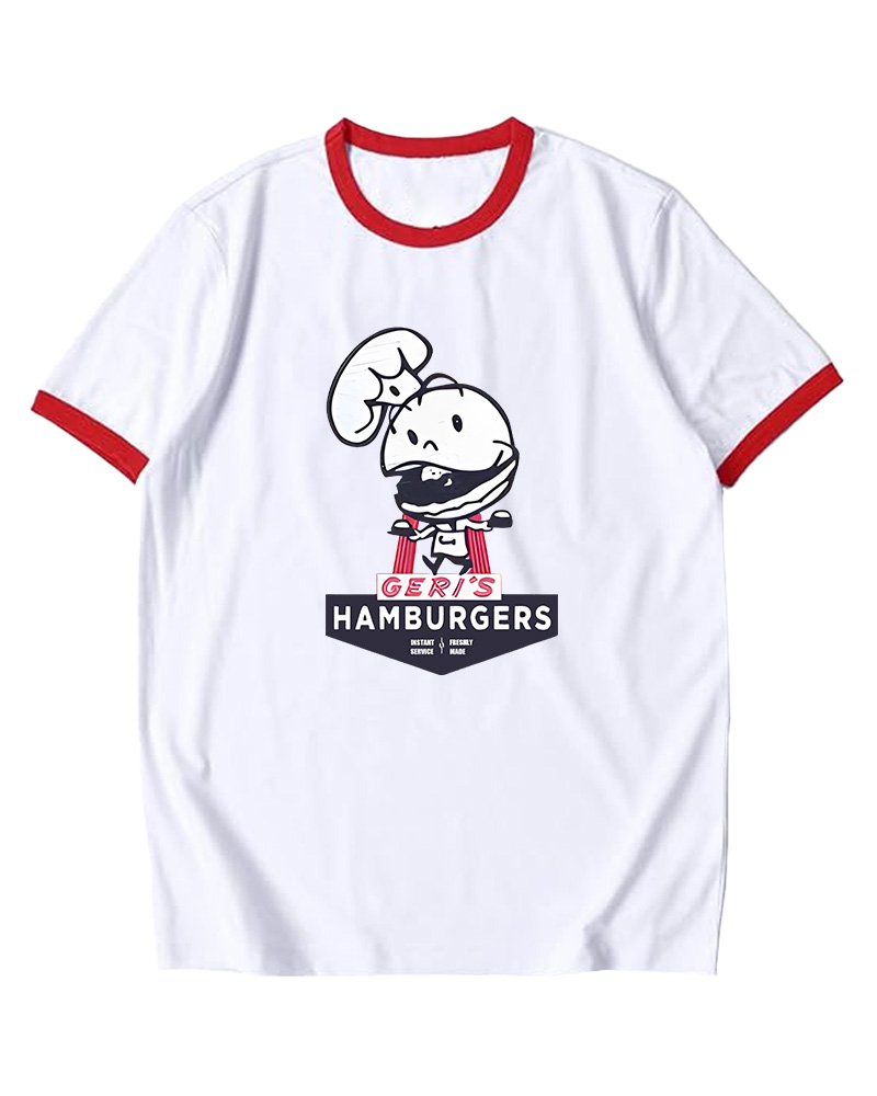 TheRetroTee Geri's Hamburgers Rockford 1970s Ringer T-Shirt