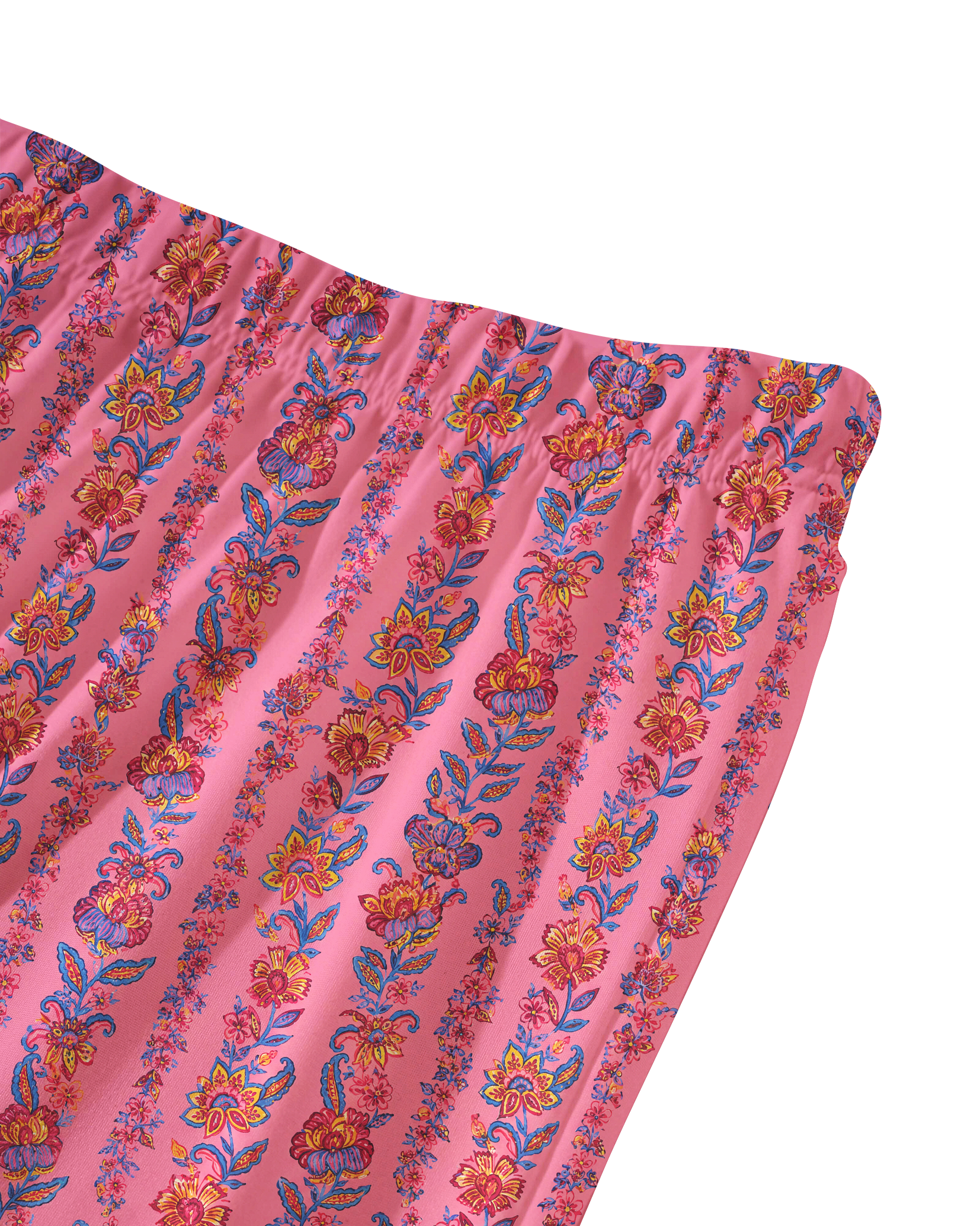 TheRetroTee Hot Pink Exotic Floral Vintage Pajama Set