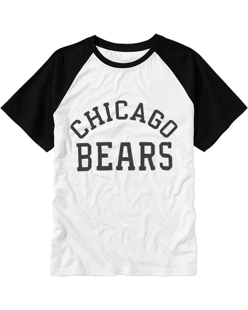 TheRetroTee Chicago Bears Classic Raglan Baseball T-Shirt