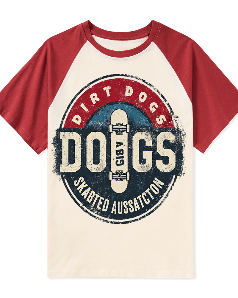 TheRetroTee 1980s Dirt Dogs Retro Skateboarding Graphic T-Shirt