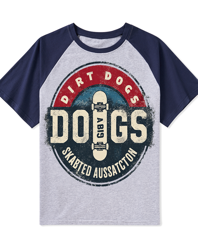 TheRetroTee 1980s Dirt Dogs Retro Skateboarding Graphic T-Shirt