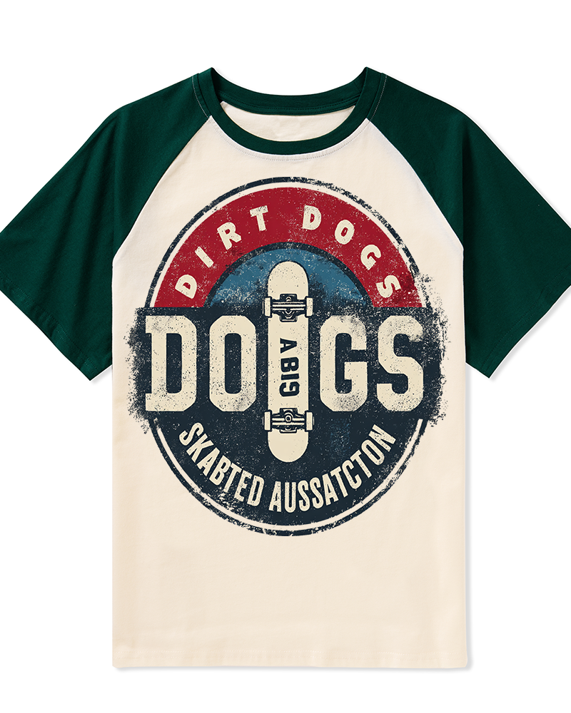 TheRetroTee 1980s Dirt Dogs Retro Skateboarding Graphic T-Shirt