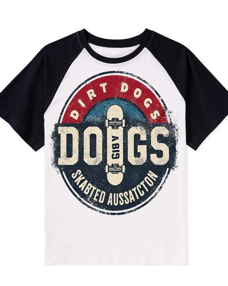 TheRetroTee 1980s Dirt Dogs Retro Skateboarding Graphic T-Shirt