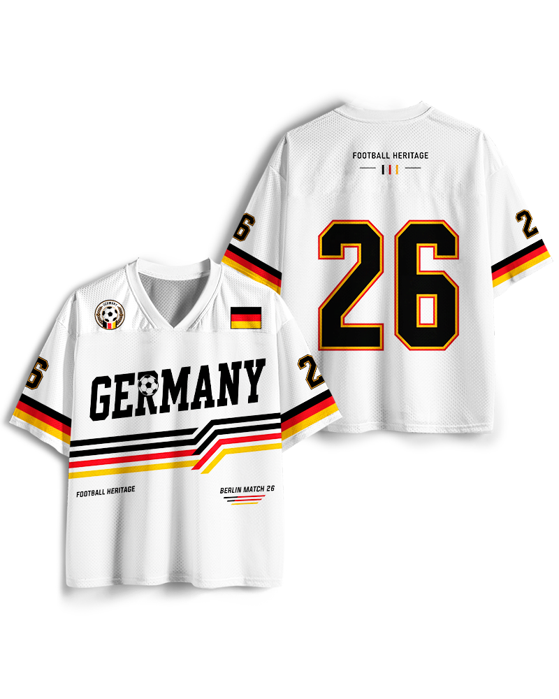 TheRetroTee Germany Classic Football Fan Mesh Jersey