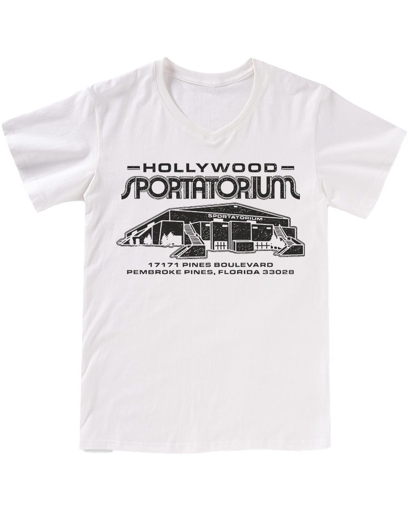 TheRetroTee Hollywood Sportatorium 1970s V-neck T-Shirt