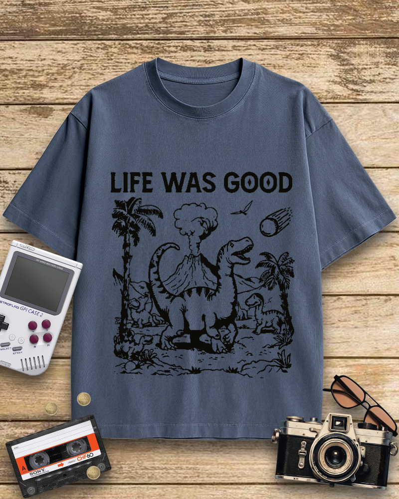 TheRetroTee Life Was Good 1990s Cotton T-Shirt