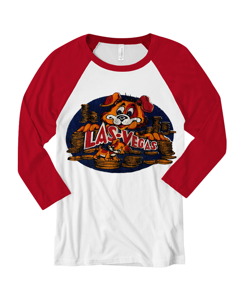 TheRetroTee 60s Las Vegas Dog Long Sleeve Raglan T-Shirt