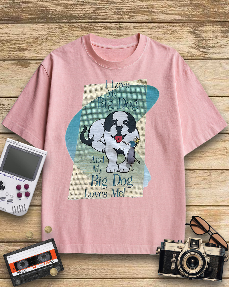 TheRetroTee Vintage Big Dogs Cotton T-Shirt
