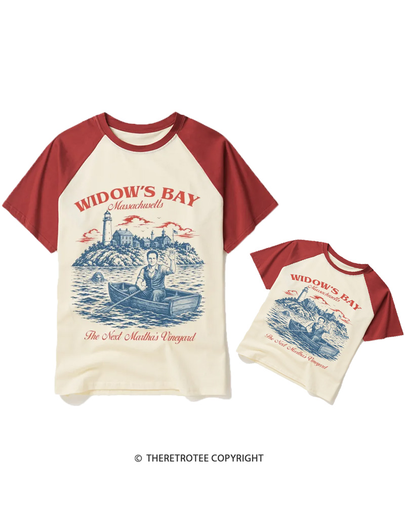 TheRetroTee The Next Martha’s Vineyard 1980s Halloween Raglan Baseball Family T-Shirt