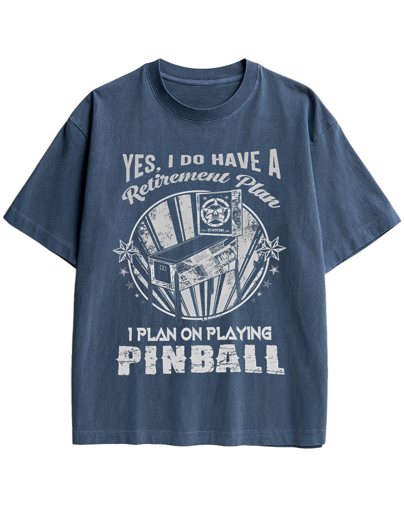 TheRetroTee I Plan on Playing Pinball 1970s Cotton T-Shirt