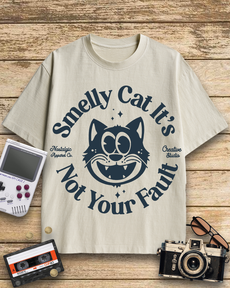 TheRetroTee Smelly Cat 1990s Cotton T-Shirt