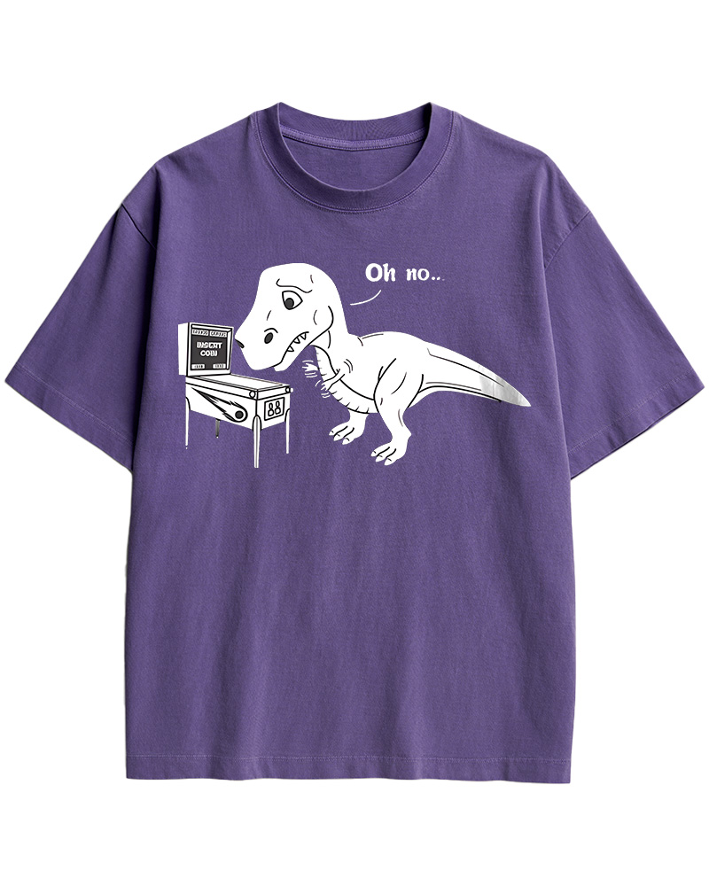 TheRetroTee Dinosaur Pinbal 1970s Cotton T-Shirt