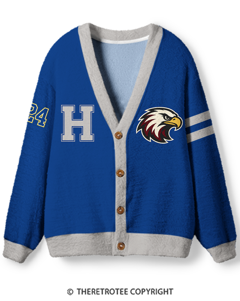 TheRetroTee Vintage Custom Campus Heritage Unisex Cardigan Sweater