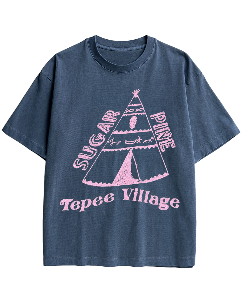 TheRetroTee 70s Sugar Pine Tepee Cotton T-Shirt