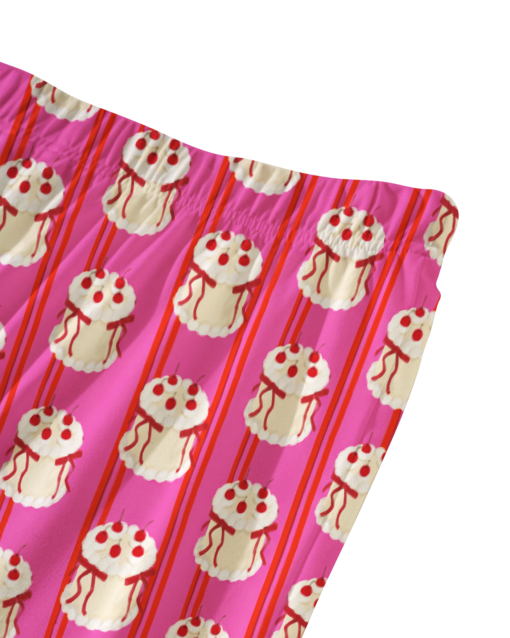 TheRetroTee Cherry Cake Stripe Vintage Pajama Set
