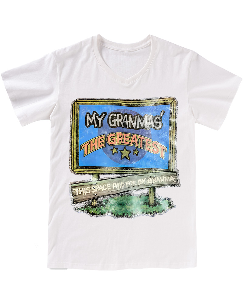 TheRetroTee 70s-80s Funny Greatest Grandma V-neck T-Shirt