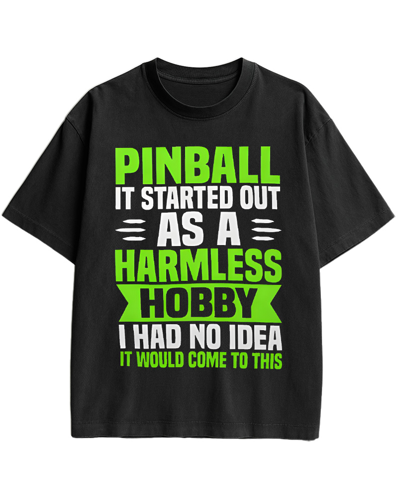 TheRetroTee Pinball Arcade Enthusiast Pinball 1980s Cotton T-Shirt