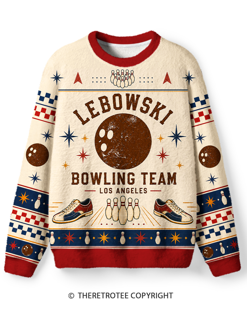 TheRetroTee Lebowski Bowling Team Los Angeles 1980s Sweater