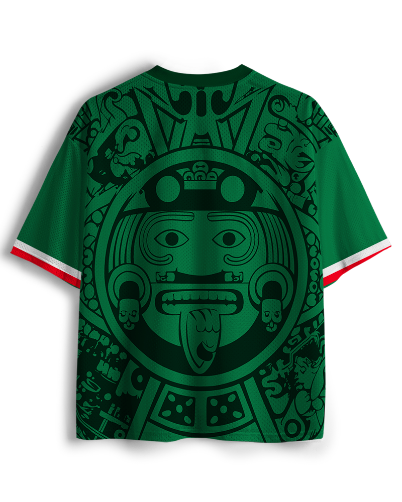 TheRetroTee Aztec Culture Mexico Heritage Soccer Mesh Jersey