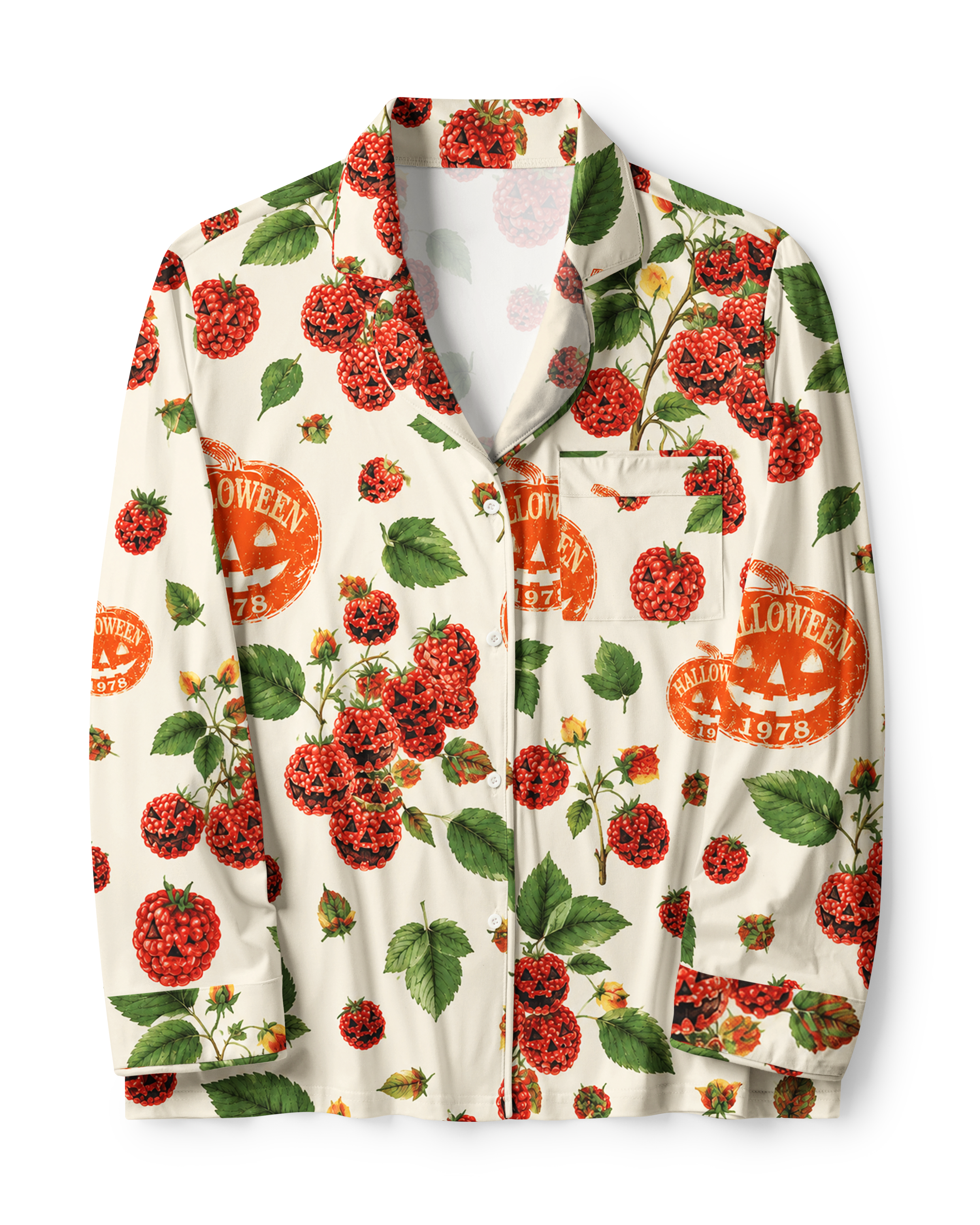 TheRetroTee Raspberry Halloween Vintage Pajama Set