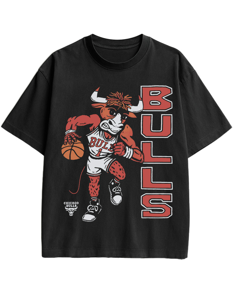 TheRetroTee Chicago Basketball Bull 1990s Cotton T-Shirt